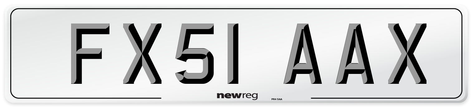 FX51 AAX Number Plate from New Reg